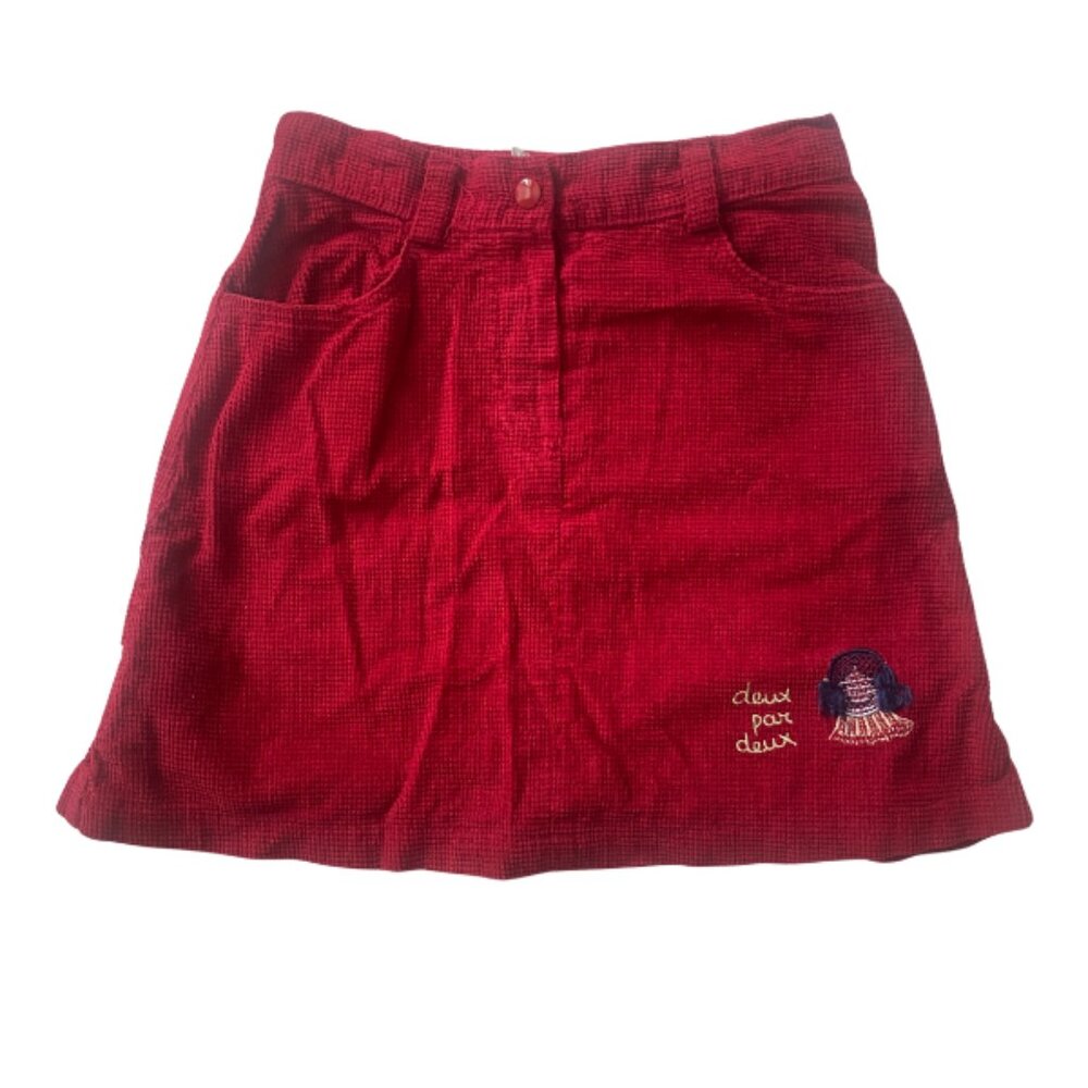 Deux Par Deux girls red corduroy skirt size 5.
